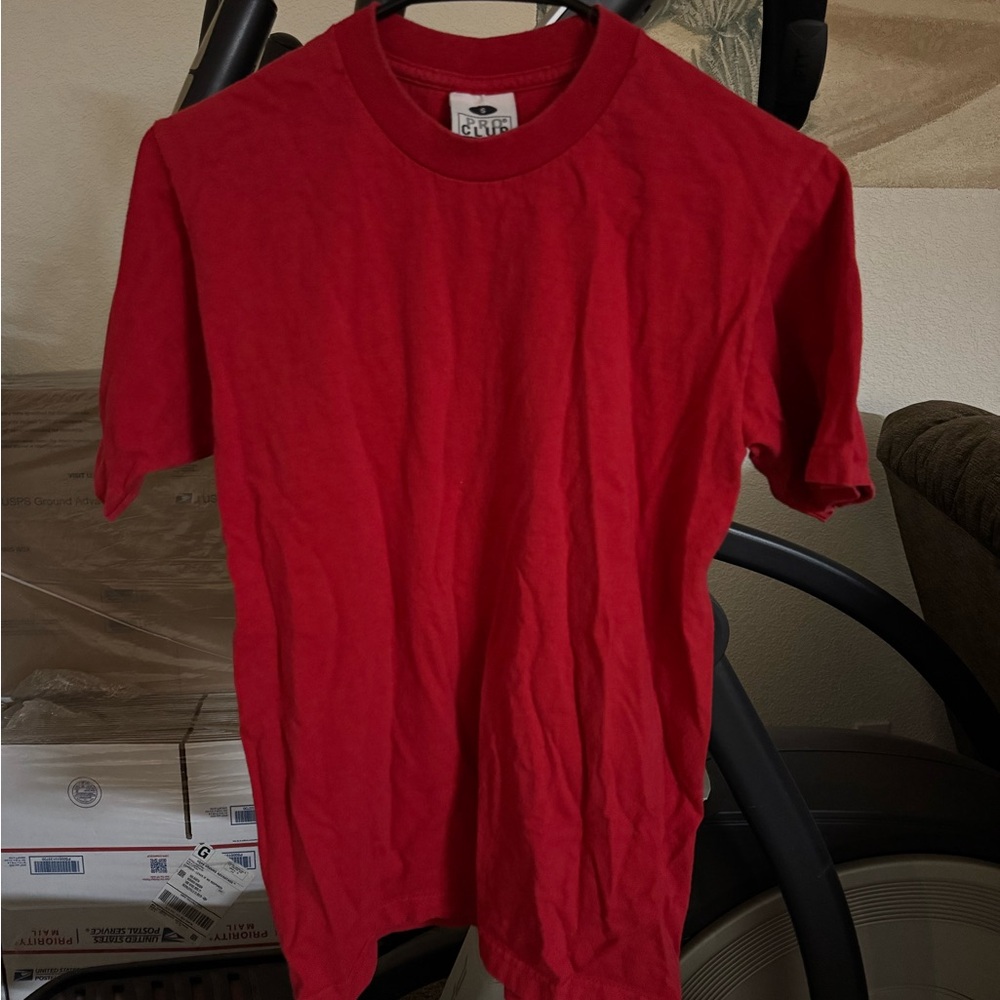 Pro Club Adult Small Heavyweight Classic Red Men's Short Sleeve Tee vintage